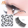 10 Pairs 3D Mink Natural Hair False Eyelashes - Black