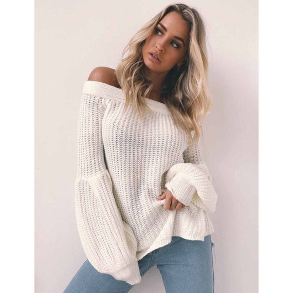 Fashionable Women Off Shoulder Shrug Top - White