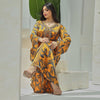 Binded Design Print V Neck Kaftan Dress