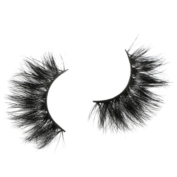 1 Pair Mink Dramatic Long False Eyelashes - Black