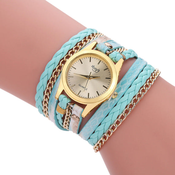 2017 Premium Vintage Multilayer Wristwatch - Blue Sky