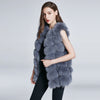 2022 Fashionable Women's Fox Furry Vest - Light Gray