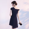 2020 Female Evening Slim Casual Dress - Dark Blue