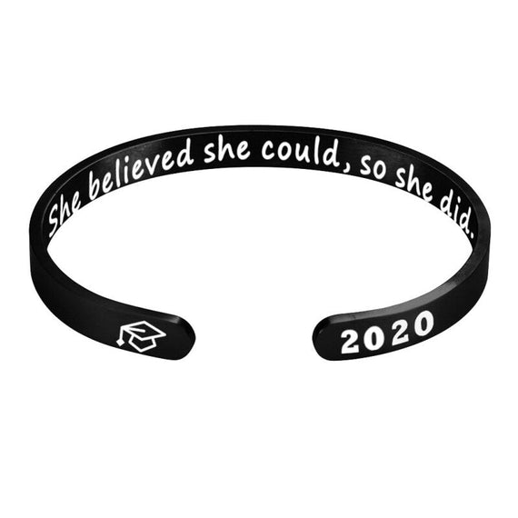 2020 Premium Graduation Cuff Bracelet - Black