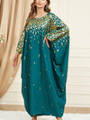 Green Bat Sleeve Loose Kaftan