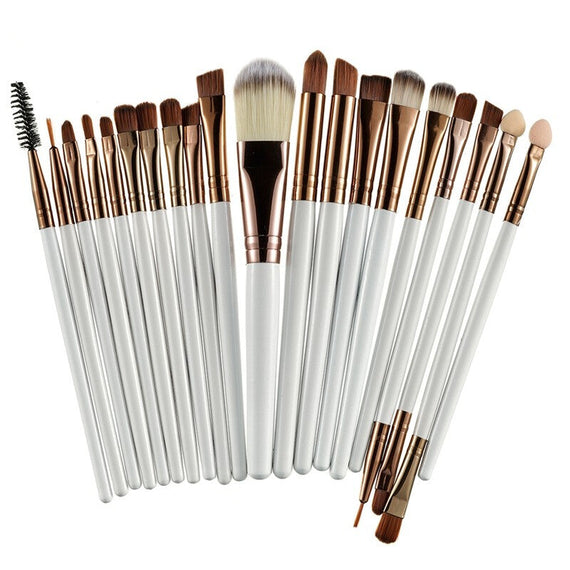 20Pcs Premium Professional Makeup Brushes Set - White