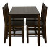 Wooden Dining Table with 4 Chairs Brown