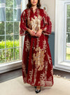 Gold Beaded Embroidery Long Sleeve Kaftan