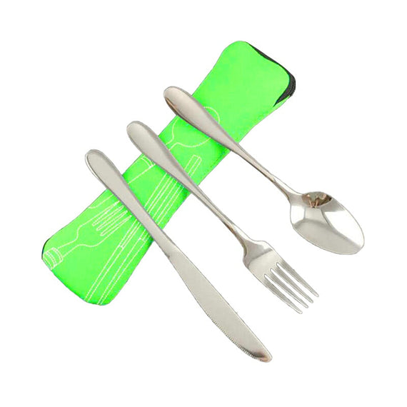 3 Pcs Premium Outdoor Flatware Set - Green