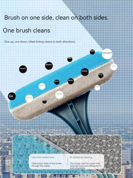 KT-11-17-010 Screen Cleaning Tool, Screen Brush, No Removal, Wipe Sand Window Mesh, Multifunctional, Double Sided, Household, Window Washing- 3- Pieces