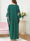 Elegant Geometric Print Dolman Sleeve Kaftan