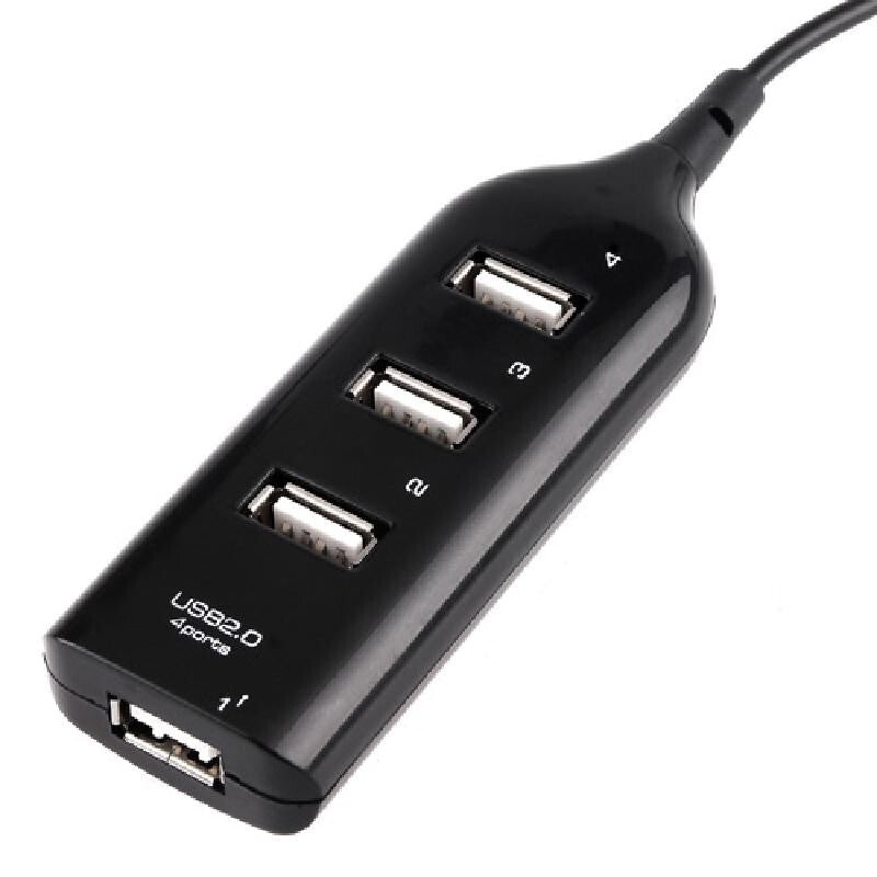 4 Ports Premium Led Usb Hub - Black