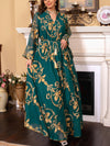 Ethnic Pattern Embroidery Long Sleeve Kaftan