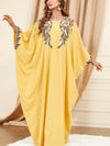 Yellow Bat Sleeve Loose Kaftan