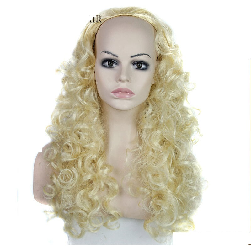 Synthetic Lace Frontal 3/4 Half Wig - Blonde