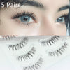 5 Pairs Cross False Water Thick Eyelashes - Black