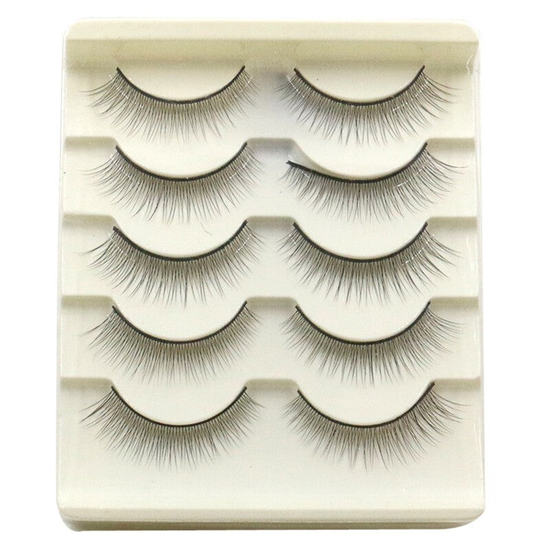 5 Pairs Handmade Natural False Eyelashes - Black