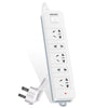 5 Position Premium 2m Surge Protector - White