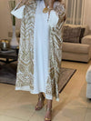 Retro Splicing V Neck Long Sleeve Kaftan