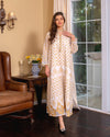 Golden Embroidery Stand Neck Long Sleeve Muslim Abaya