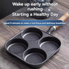 KT-12-26-010 Cast Iron Omelette Pan, 4-Hole Egg & Dumpling Pan, New Household Breakfast Pan, Uncoated Nonstick Skillet - 2 Pieces