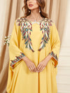 Yellow Bat Sleeve Loose Kaftan