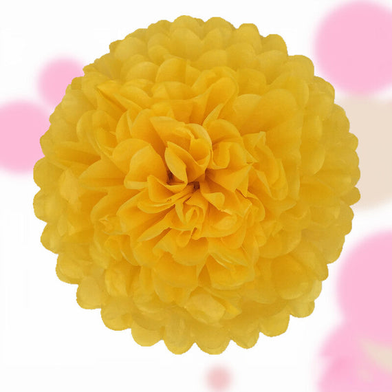 6inch 1piece Decorative Pompoms Flower Ball - Yellow