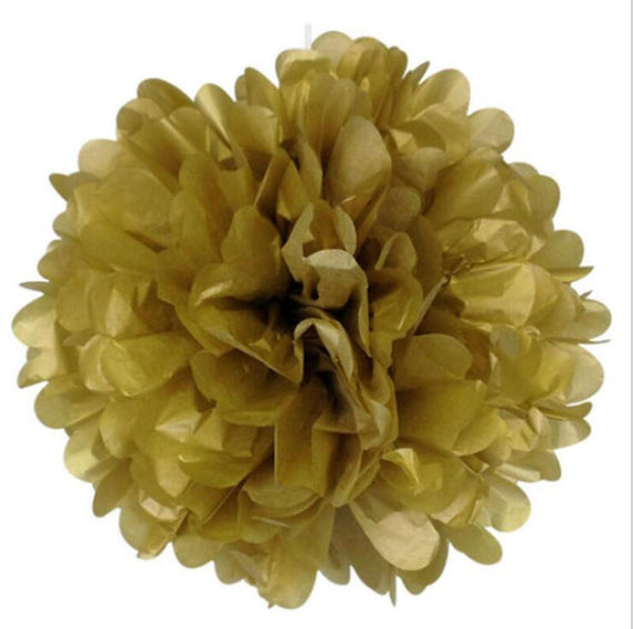 6inch 1piece Decorative Pompoms Flower Ball - Gold