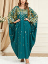 Green Bat Sleeve Loose Kaftan