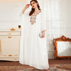 Floral Embroidery Rhinestone Design Bat Sleeve Lady Gown