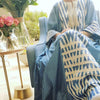 Blue striped loose maxi kaftan dress