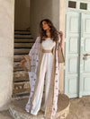 Elegant Embroidery Jumpsuit and Outwear Two-Piece Set