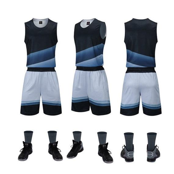 A100# Stylish Basketball Jersey Suit - Black