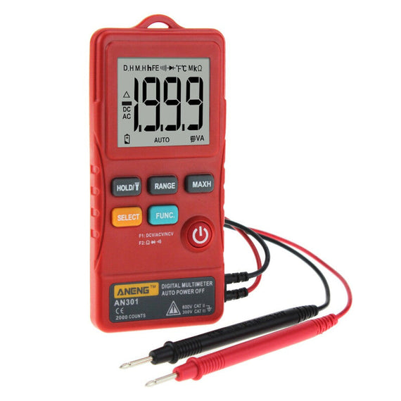 AN301 New Mini Digital Multimeter Tester - Red
