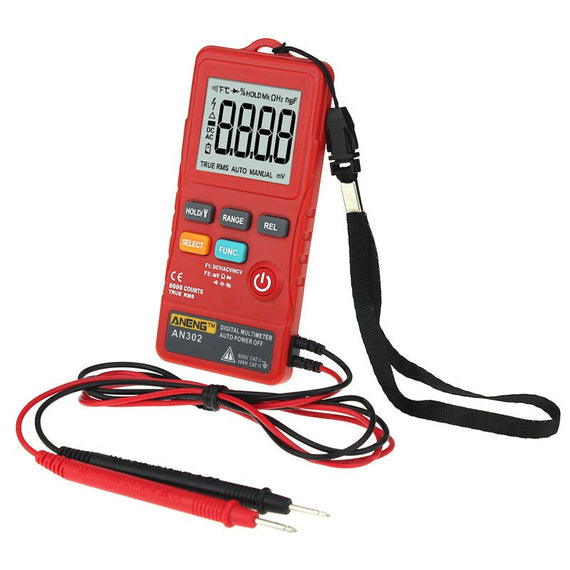 AN302 Portable Ultra-Thin Digital Multimeter - Red