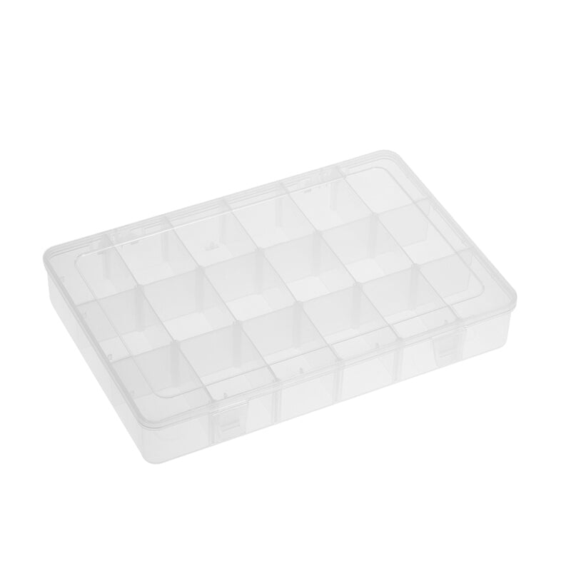 Adjustable Premium 18 Compartments Storage Box - Transparent