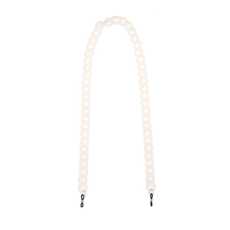 Anti-slip Anti-lost Fashion Acrylic Glasses Chain Mirror Rope - White