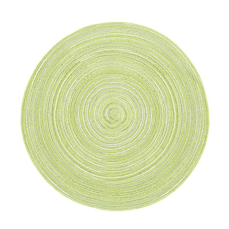 Anti Slip Durable Insulated Solid Round Mat - Green