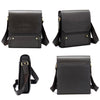 Vintage Men Shoulder Bag PU Leather Flap Top Casual Business Briefcase Crossbody Messenger Bag Coffee