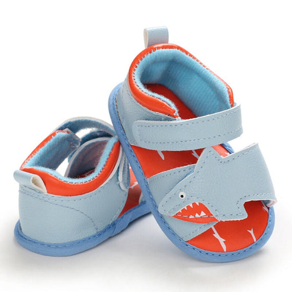Baby Boys Leather Sandals - Light Blue