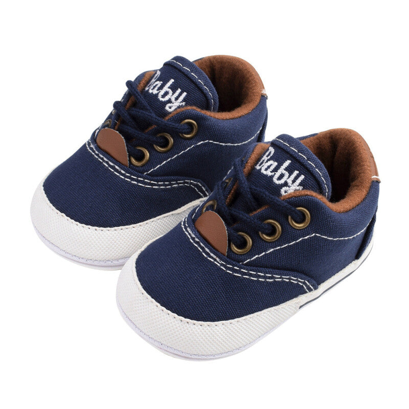 Baby Canvas High Quality Anti Slip Rubber Shoes - Blue