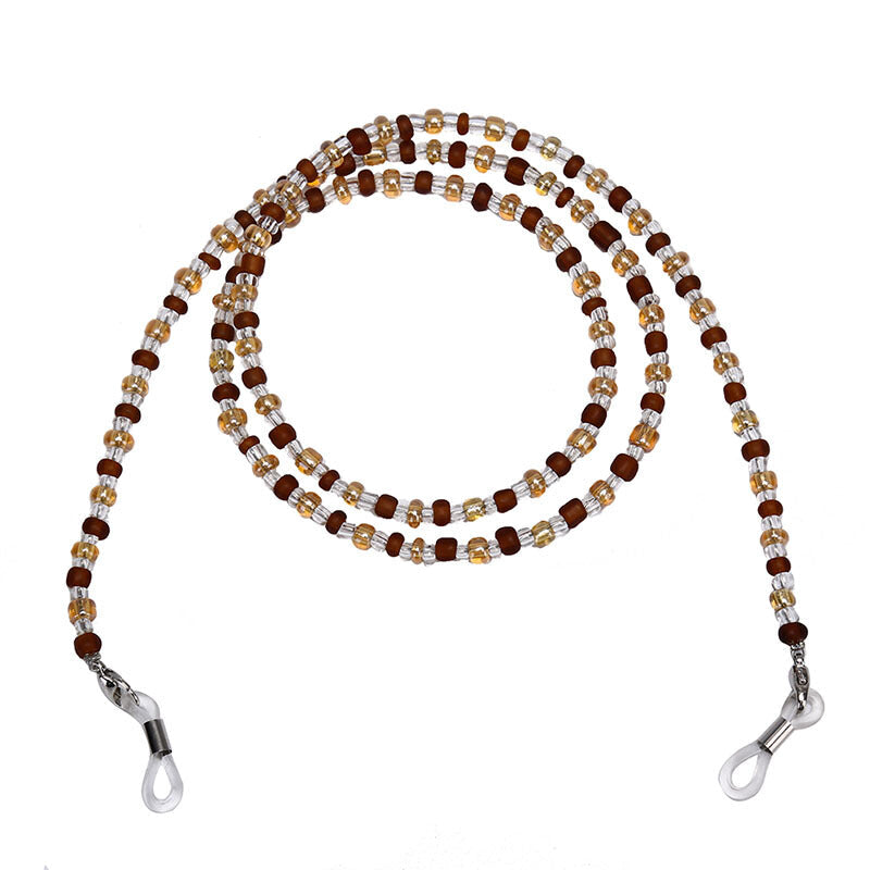 Beaded Eyeglasses Chain Holder - Brown