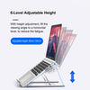 Laptop Stand 6-Level Adjustable Height Computer Holder Bracket Portable Foldable Bendable Non-slip Notebook Holders for Home Office Student