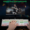 HJK900-7 Wired Mechanical Keyboard with 104 Keys Backlight Effect Keyboard for Laptop/PC White with OUTEMU Blue Switches