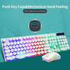 D290 Keyboard and Mouse Combo with Wired 104 Keys Backlight Punk Keyboard Wired Colorful 3D Mouse for Laptop/PC Black