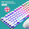 D290 Keyboard and Mouse Combo with Wired 104 Keys Backlight Punk Keyboard Wired Colorful 3D Mouse for Laptop/PC Black