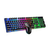 D290 Keyboard and Mouse Combo with Wired 104 Keys Backlight Punk Keyboard Wired Colorful 3D Mouse for Laptop/PC Black