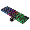 D290 Keyboard and Mouse Combo with Wired 104 Keys Backlight Punk Keyboard Wired Colorful 3D Mouse for Laptop/PC Black