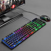 D290 Keyboard and Mouse Combo with Wired 104 Keys Backlight Punk Keyboard Wired Colorful 3D Mouse for Laptop/PC Black