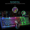 D290 Keyboard and Mouse Combo with Wired 104 Keys Backlight Punk Keyboard Wired Colorful 3D Mouse for Laptop/PC Black